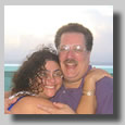 Ruthie and Gush with sunrise on deck 10