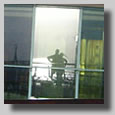 Gush and Rooty Jr. in mirrored reflection on deck 10