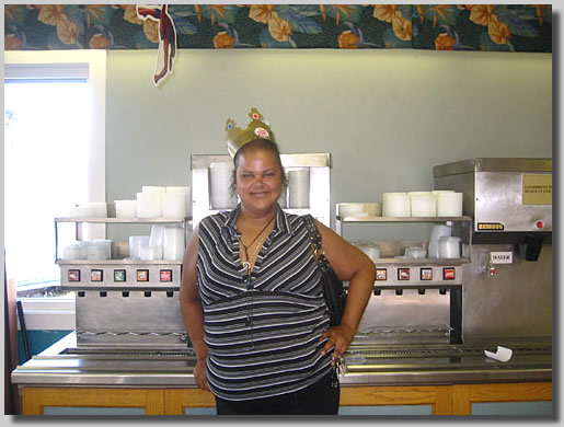 Key West - La Queena at Burger King getting a Slurpee