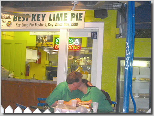 Key West - Gush and Rooty Jr. kissing at the Key Lime Pie Store