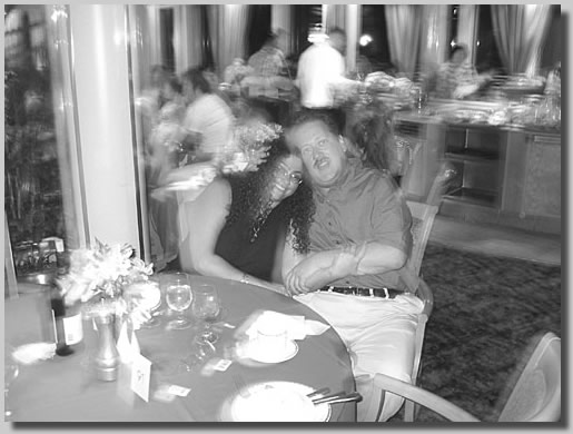 Ruthie and Dennis in the dining room on deck 5