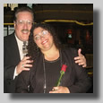 Dennis and Ruthie on the way into the 2nd formal dinner with her red rose I gave her. This was shortly before I got down on one knee and asked her to marry me in the dining room.