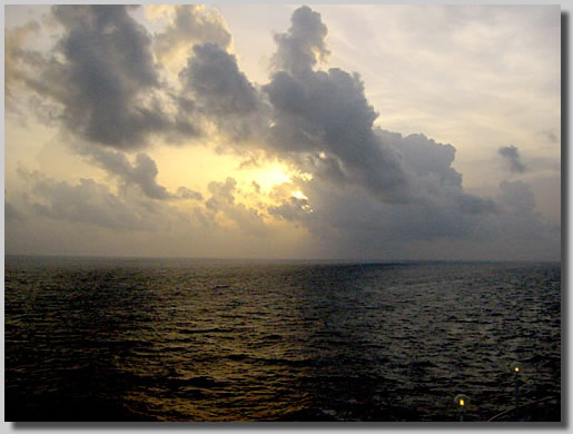 A sunset that I shot from somewhere on the ship.