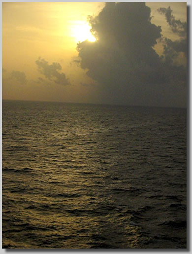 A sunset that I shot from somewhere on the ship.