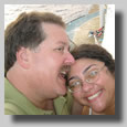 Dennis and Ruthie on Deck 11 looking doen to Deck 10