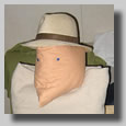 The elephant man watching cartoons on TV