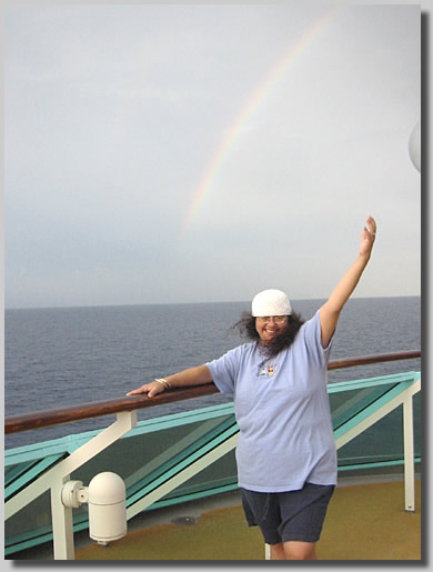 We had this short rainstorm one morning about 6am and after it this wonderful rainbow appeared so we could not resist popping off a few photos of it. Rooty Jr. really liked it!