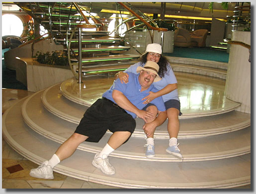 This was a morning we were up for the sunrise (we did this almost every morning) and we took a bunch of silly shots all over the ship. This was on deck 4.