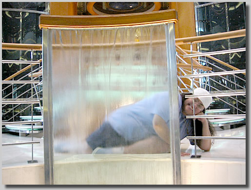 This is a cool shot of Ruthie from behind the fountain on deck 5.
