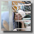 This is a cool shot of Ruthie from behind the fountain on deck 5.