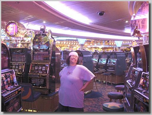 Ruthie acting cool in the casino on deck 5.