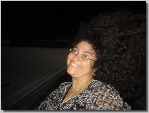 Ruthie smiling at night