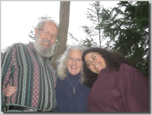 This is Dave and Sienna Hares and we stayed at their cabin on San Juan Island in Puget Sound. Rooty Jr. is on the right of this photo. This photo was taken on a walk in the woods on their great property with a view of Victoria, British Columbia and the Olympic Peninsula.