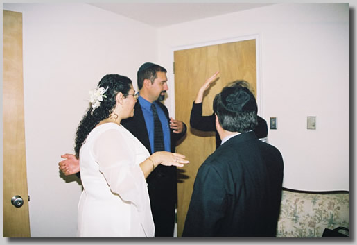 Rooty Jr., Michael & Lindy Wellborn and Eddie Seidenberg in Rooty Jr.'s dressing room.
