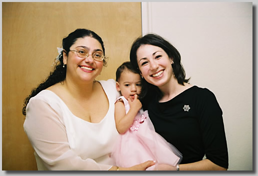 Rooty Jr. in the bridal dressing room with Orly and Mara.