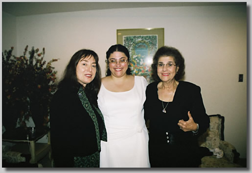 Rooty Jr. in the bridal dressing room with Sarah and Fortuna.
