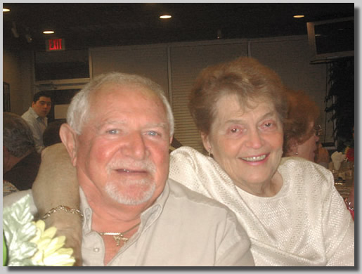 Uncle Nate and Aunt Muriel at the Saturday night party before the wedding at Deli News.