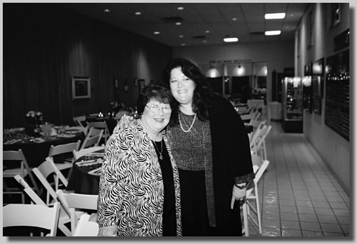 Myra and Mimi in the hall before the ceremony.
